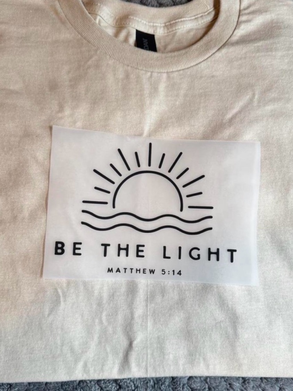 Gildan Cream Graphic Tee "Be The Light"